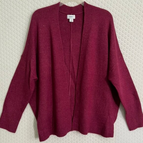 NWOT Old Navy Cardigan Shrug Sweater- Open Front ,Raspberry, Oversized Size L - Picture 1 of 6